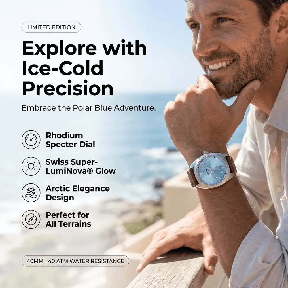 Amazon Listing Image Generator, model lifestyle infographic of a smartwatch with feature callouts for Amazon A+ content