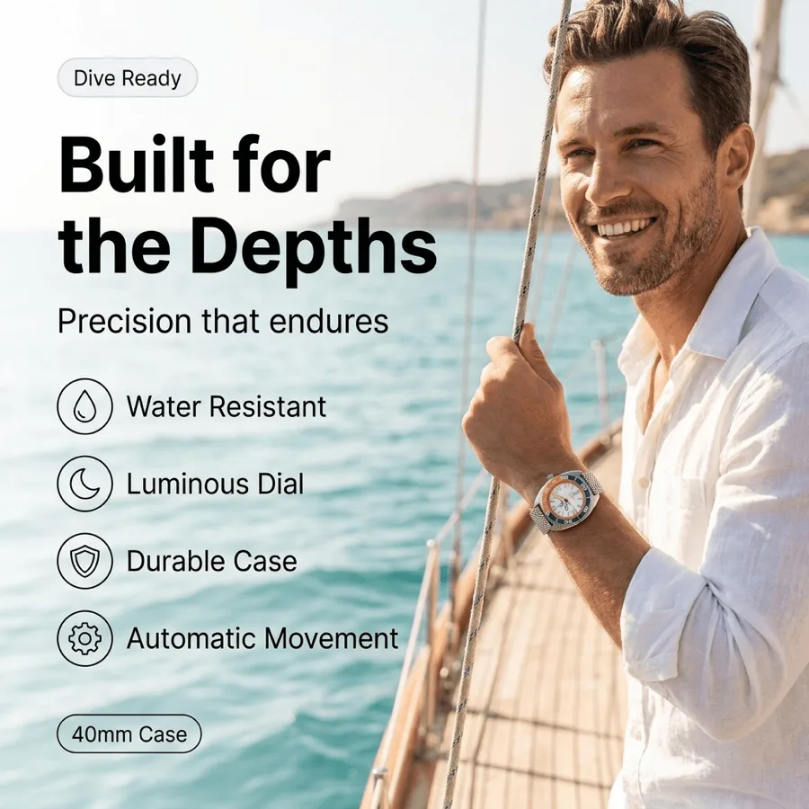 AI product photography premium images of dive watches and timepieces for a watch brand